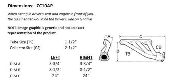 CC10BP-158 Header Set, Small Block Chevy, BluePrint - Image 18